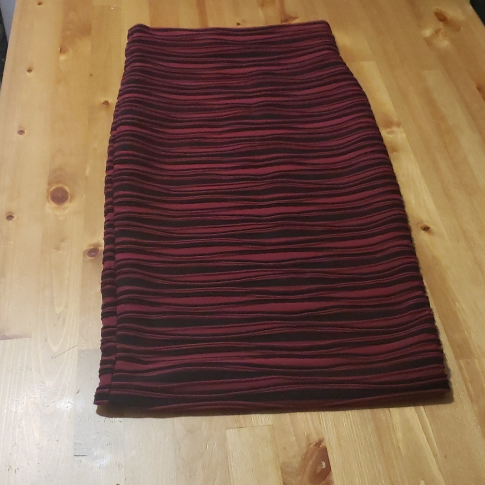 Red and black pencil skirt
